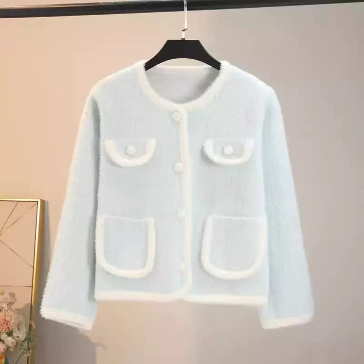Damen Modische Strickjacke mit aufgesetzten Taschen und klassischem Schnitt Drune
