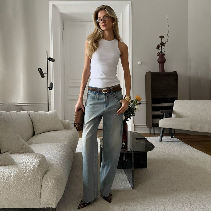 Damen High-Waist Jeanstyl Drune