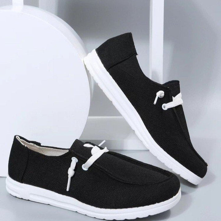 Damen Freizeit-Slip-On Schuhe mit elastischen Schnürdetails und rutschfester Sohle Drune