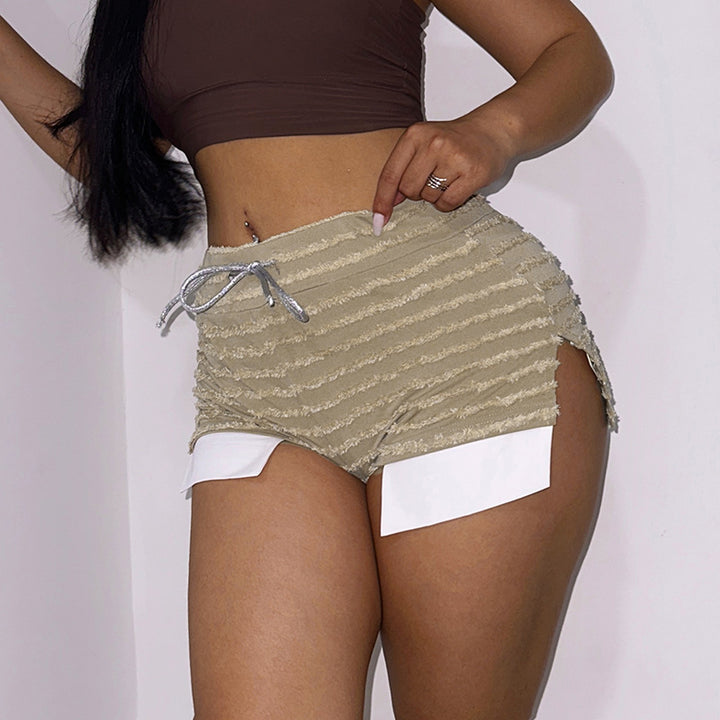 Damen modische Shorts mit innovativem Schnitt und trendigen Kontrastakzenten Drune