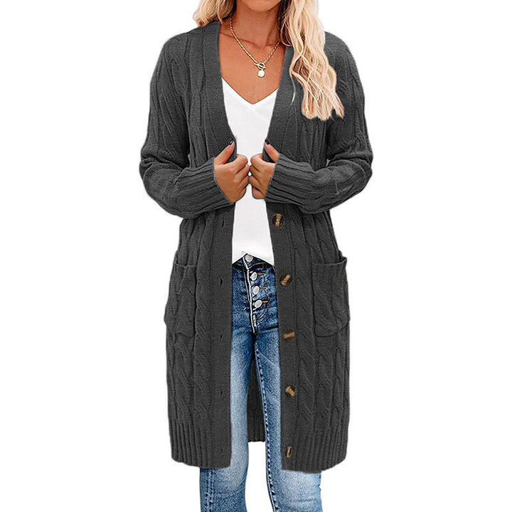 Damen Strickjacke mit Kabelmuster und Taschen Drune