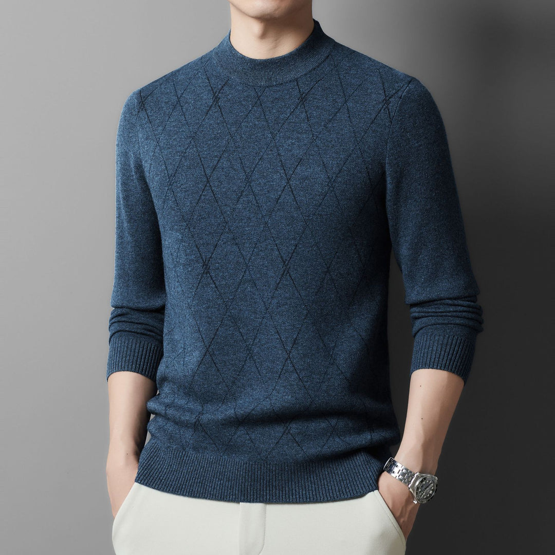 Herren Pullover mit elegantem Rautenmuster aus feiner Wolle Drune