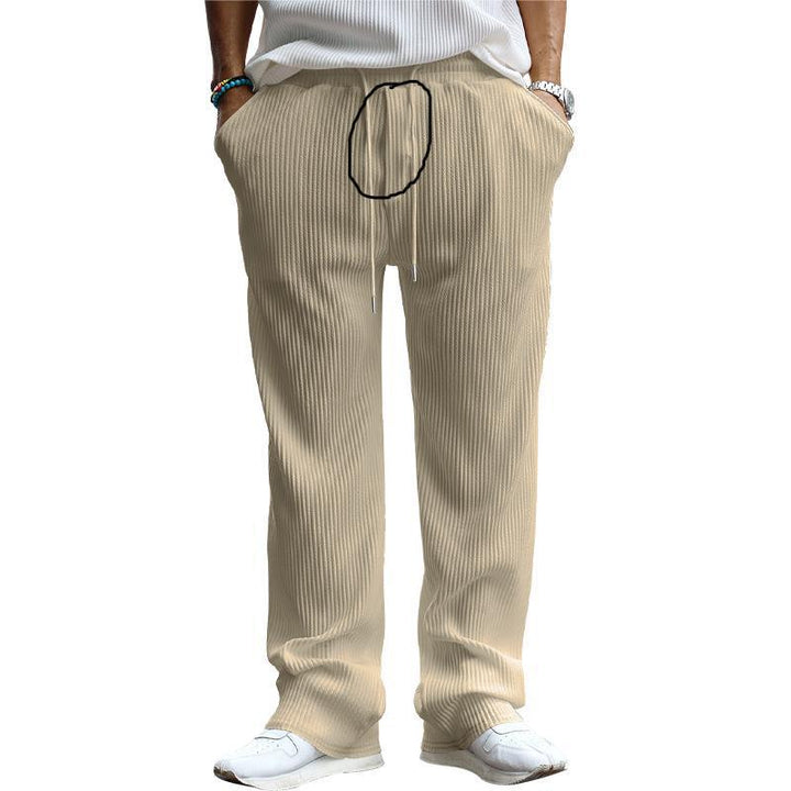 Herren lässige Freizeithose mit elastischem Bund und gepunktetem Textilmuster Drune