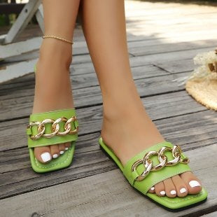 Damen Elegante und bequeme Slides mit dekorativen Metallakzenten Drune