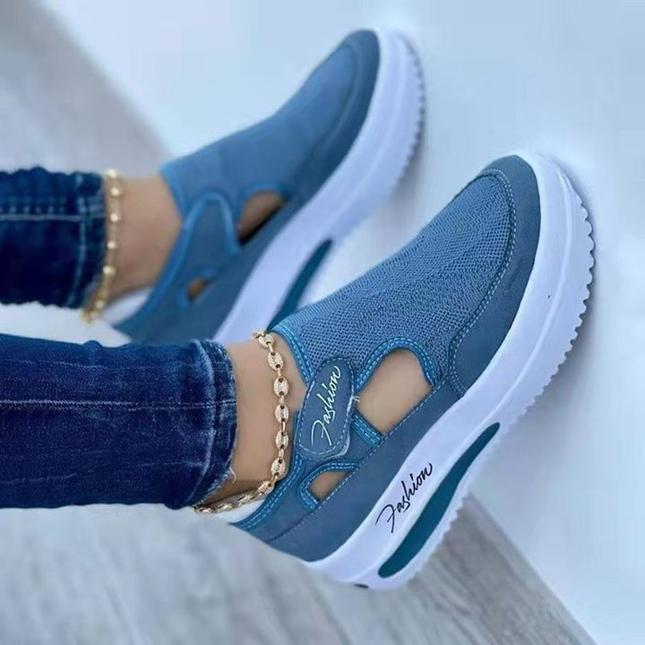 Damen  atmungsaktive Plateausneaker mit Klettverschluss und integrierter Luftdämpfung Drune