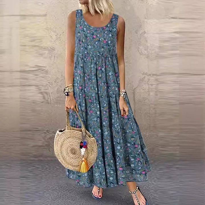 Damen Langes Freizeitkleid mit floralem Design Drune