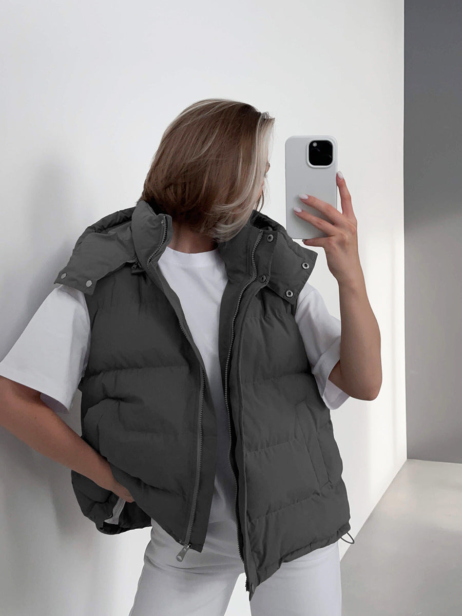 Damen Steppweste mit hohem Kragen und sportlichem Design Drune