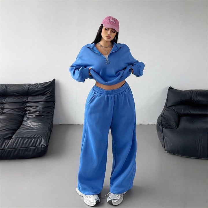 Damen Kuscheliges Fleece-Set mit hohem Kragen Drune