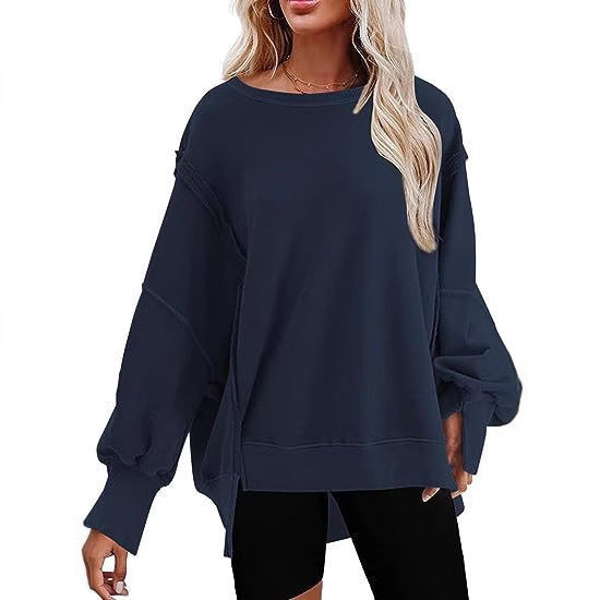 Damen Oversize Sweatshirt mit ballonartigen Ärmeln Drune