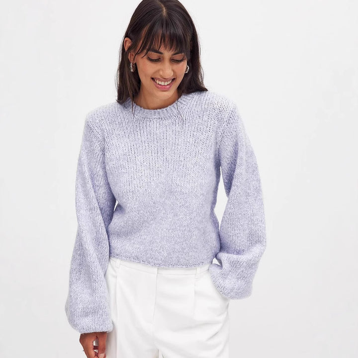 Damen Strickpullover mit offenem Rückendesign und eleganter Schnürung Drune