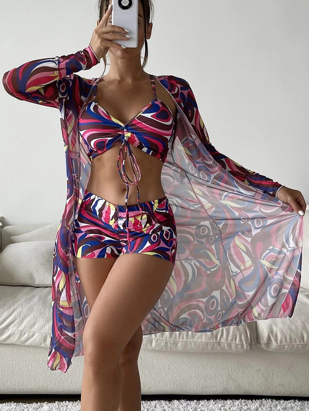 Damen Tankini-Set mit modischem Overshirt Drune