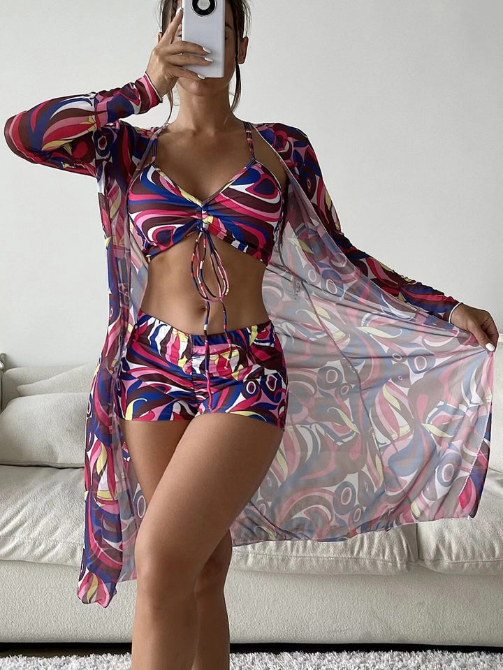 Damen Tankini-Set mit modischem Overshirt Drune