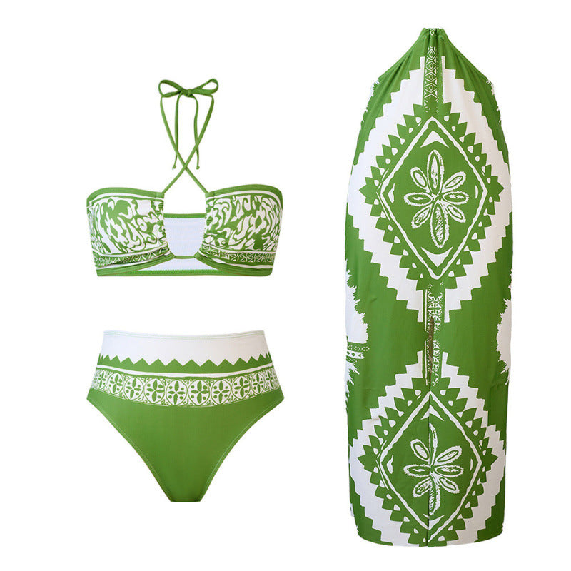 Damen Bikini-Set mit raffiniertem Wickeldesign und trendigem Mustermix Drune