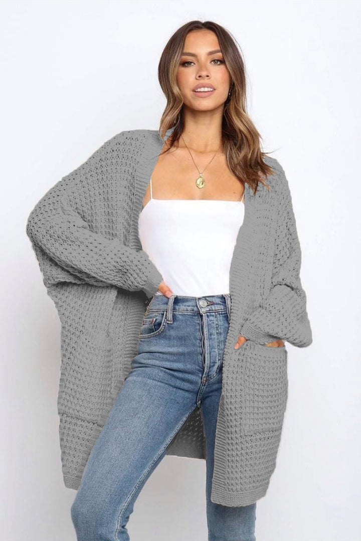 Damen Grobstrick Cardigan mit praktischen Taschen und oversized Schnitt Drune