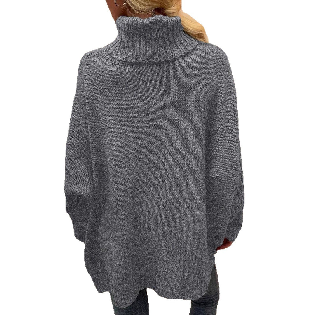 Damen Großer Kuschelpullover mit Rollkragen und Rippdetails Drune