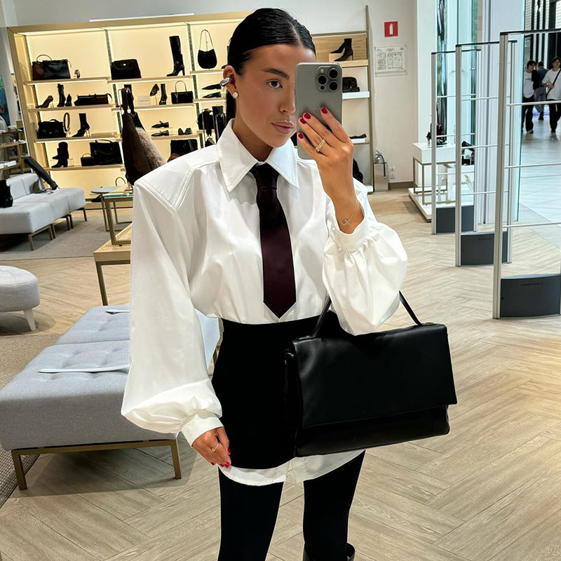Damen Oversized Bluse mit voluminösen Ärmeln Drune