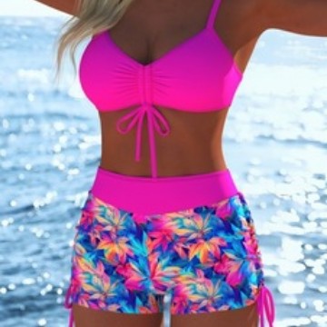 Damen modischer Bikini-Set mit Schößchen und verstellbarem Träger Drune