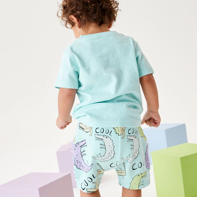 Jungen Kurzarm T-Shirt und Shorts Set Drune
