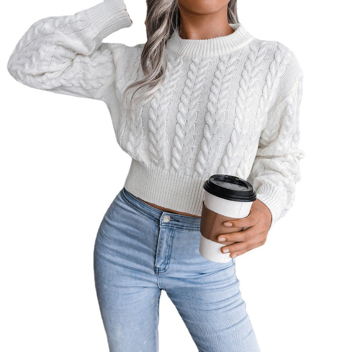 Damen Strickpullover mit Zopfmuster und figurbetontem Schnitt Drune