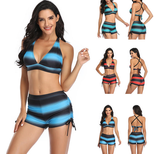 Damen Sportliches Bikini-Set mit hoch geschnittenem Höschen und raffinierten Cut-Out-Details Drune