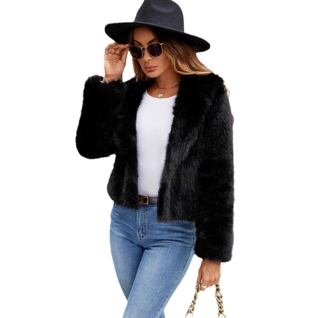 Damen Elegante und trendige Kunstpelzjacke Drune