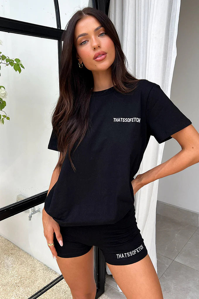 Damen Lounge-Set mit lässigem T-Shirt und Shorts Drune