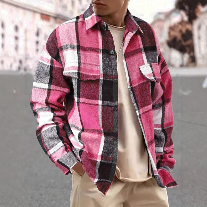 Herren nan weite Karo-Hemdenjacke aus weichem Flanell mit aufgesetzten Brusttaschen Drune