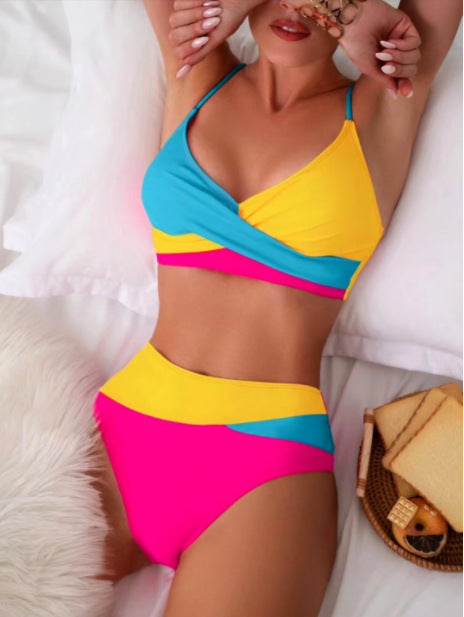Damen Bikini-Set mit modischem Wickeldesign und hohem Taillenslip Drune