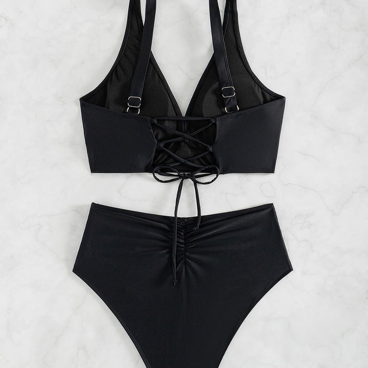 Damen Hochtaillierter Bade-Bikini Drune