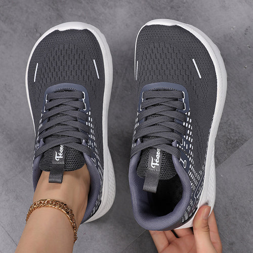 Damen nan ergonomischer Komfort-Sneaker mit nahtlosem Maschenoberteil und keilförmiger Dämpfung Drune