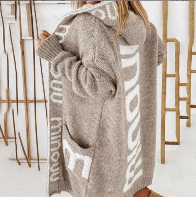 Damen gemütlicher Hooded Cardigan Drune