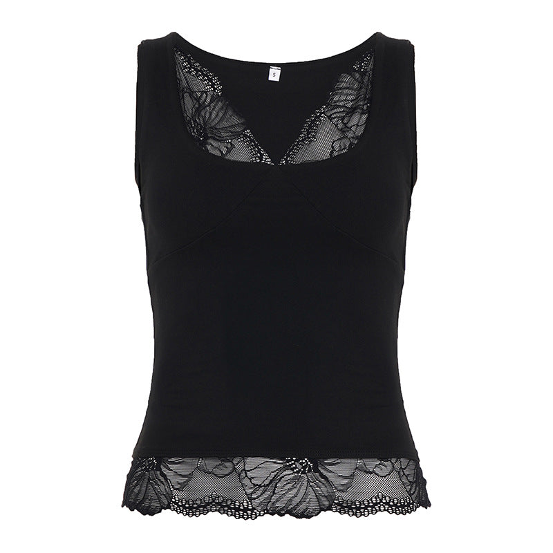 Damen Spitzen-Top mit eleganter Schnittführung Drune