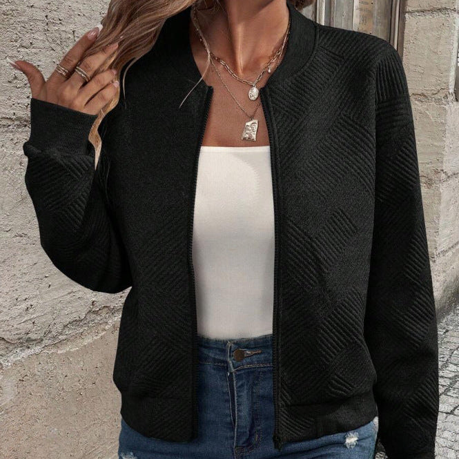 Drune | Damen Strukturiertes Bomberjacke Lässiger Stil
