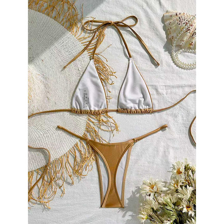 Damen Triangel-Bikini mit fransigen Details Drune
