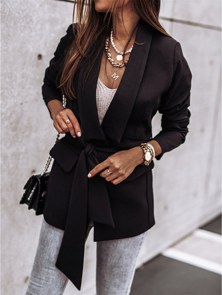 Damen Blazerjacke mit Taillengürtel und modischen Details Drune