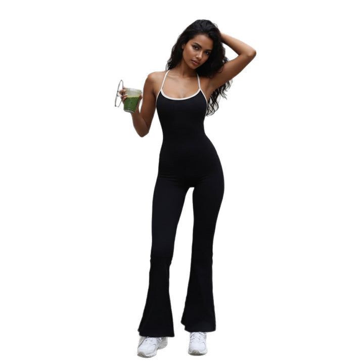 Damen Fluffiger Jumpsuit mit weiten Beinen und raffiniertem Rückenausschnitt Drune