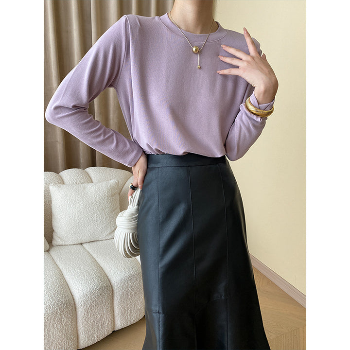 Damen modisches Langarmshirt mit feiner Struktur Drune