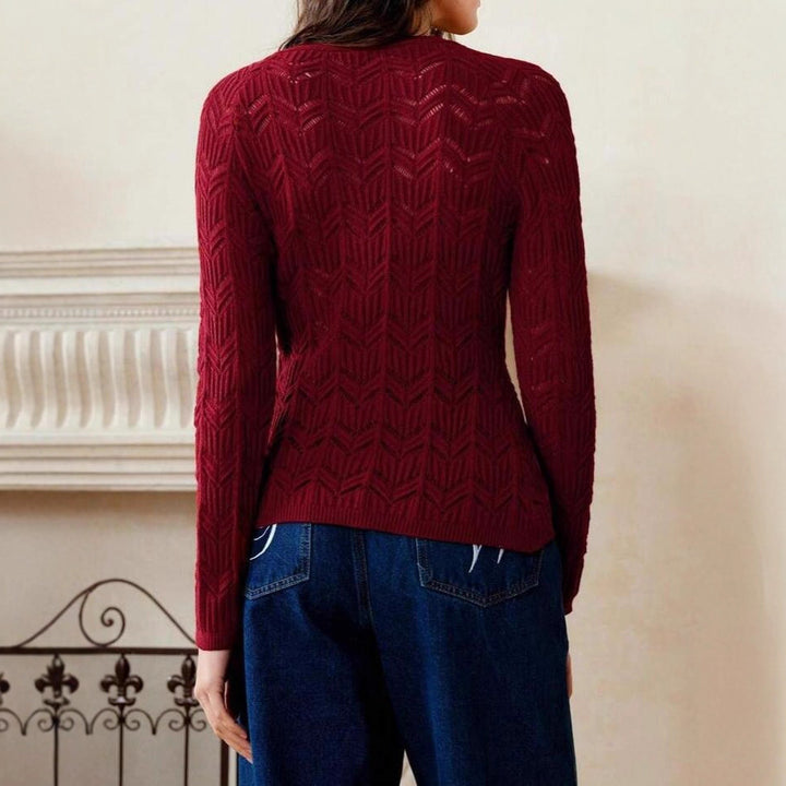 Damen Strickjacke mit V-Ausschnitt und strukturiertem Design Drune
