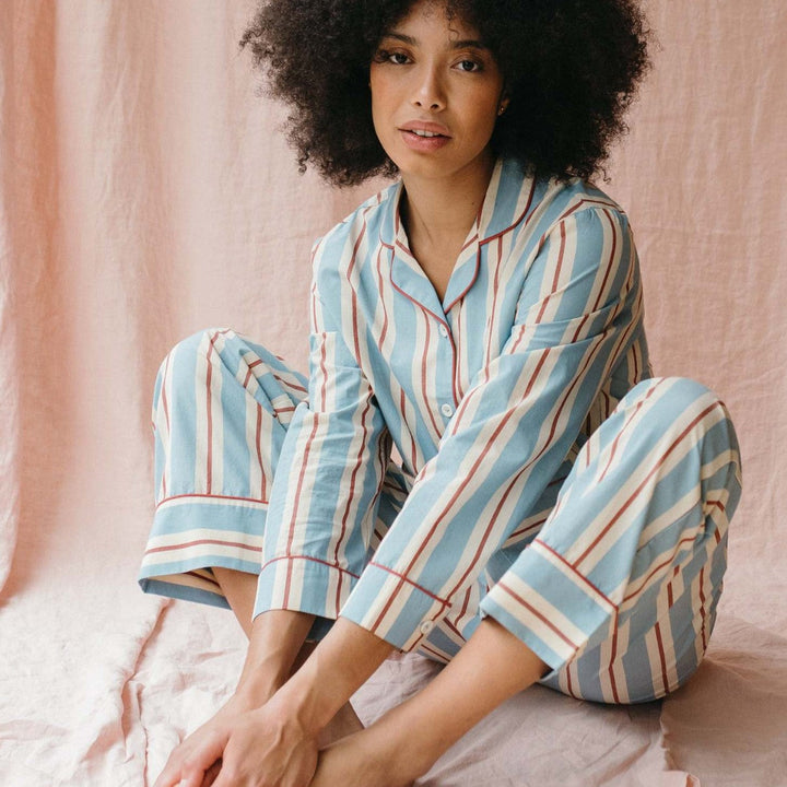 Damen Pyjama-Set mit modischem Streifenmuster Drune
