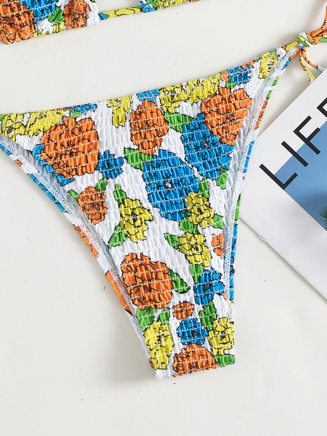 Damen Triangel-Bikini mit verspieltem Raff-Design Drune