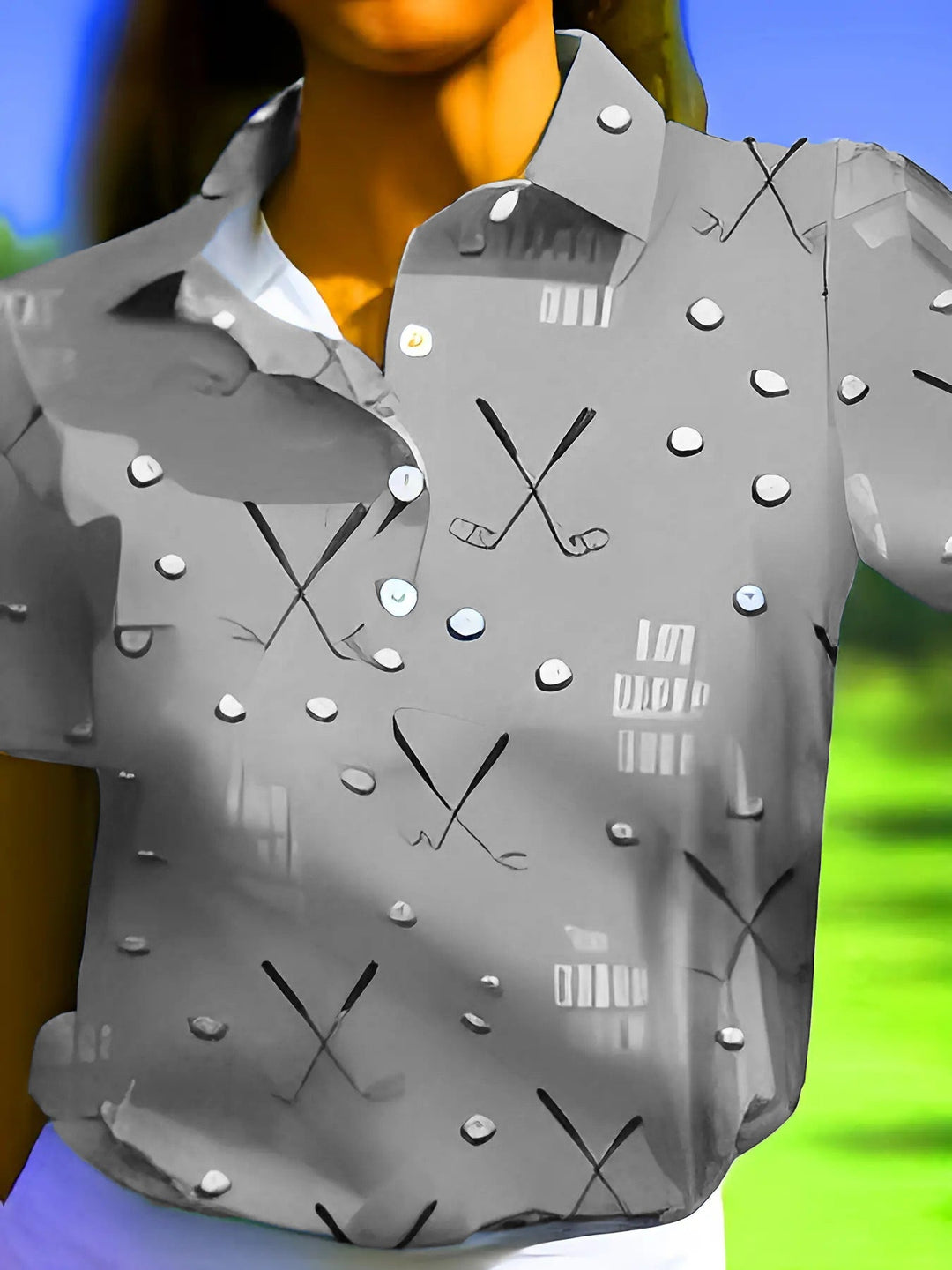 Damen Poloshirt mit modernem Golf-Muster und bequemem Schnitt Drune