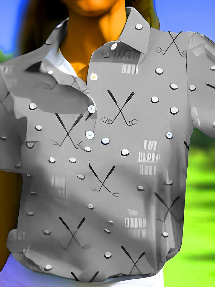 Damen Poloshirt mit modernem Golf-Muster und bequemem Schnitt Drune