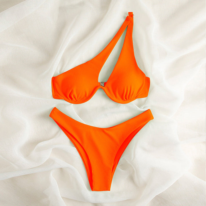 Damen Triangel-Bikini mit asymmetrischem Schnitt und elastischen Trägern Drune