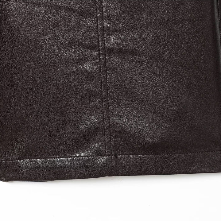 Damen Kunstleder Shorts mit elastischem Bund und modischen Details Drune