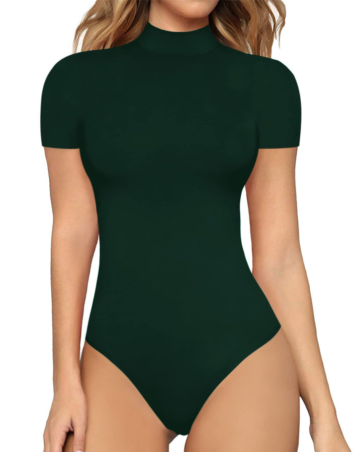 Damen Body mit hohem Kragen und Kurzarm Drune