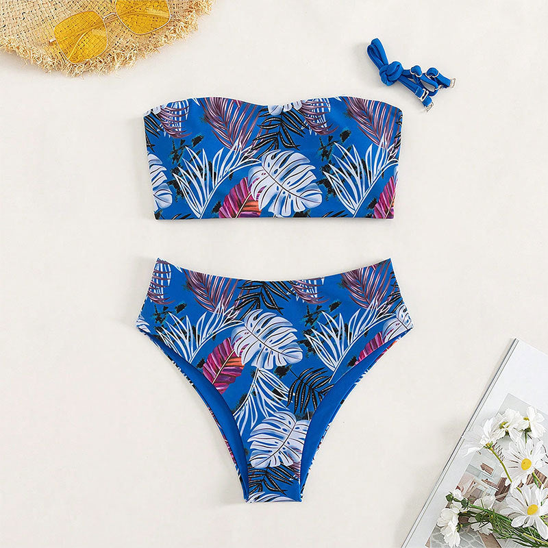 Damen Bandeau-Bikini mit hochgeschnittenem Unterteil Drune
