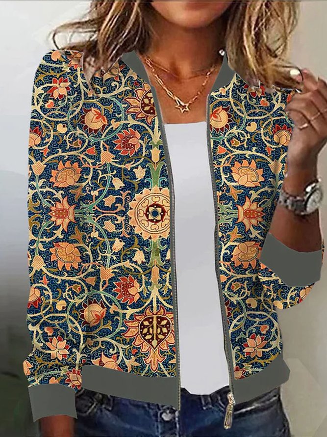 Damen Blousonjacke mit floralem Muster Drune