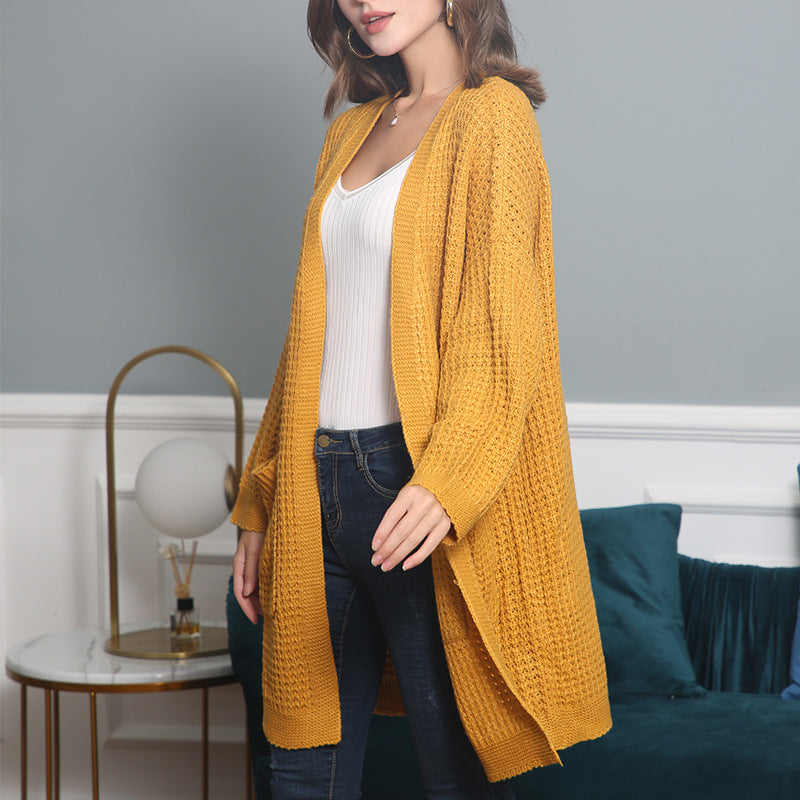 Damen lässiger Strickcardigan mit Taschen und offenem Schnitt Drune