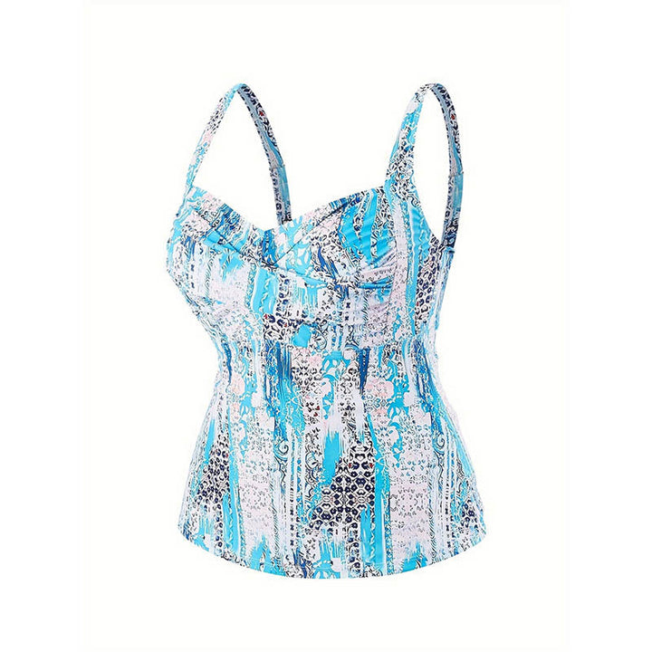 Damen Tankini-Oberteil mit modischem Schnitt und unterstützenden Raffungselementen Drune