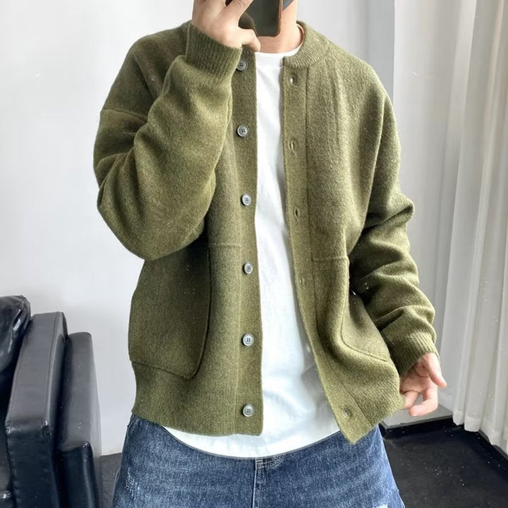 Drune | Klassische Strickjacke mit Knöpfen Wollmischung Warm und Stilvoll